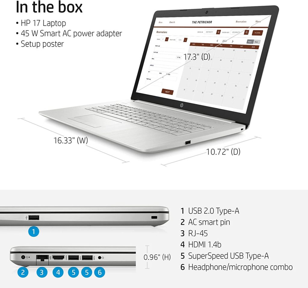 HP 17 review: specifications